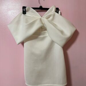 Lock Boutique White Bow mini dress